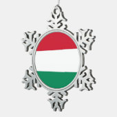Ornement de flocon de neige avec drapeau hongrois (Vue impression)
