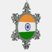 Ornement de flocon de neige avec drapeau indien (Gauche)