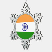 Ornement de flocon de neige avec drapeau indien (Vue impression)