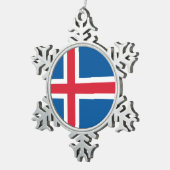 Ornement de flocon de neige avec drapeau islandais (Vue impression)