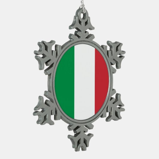 Ornement de flocon de neige avec drapeau italien (Gauche)
