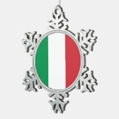 Ornement de flocon de neige avec drapeau italien (Vue impression)