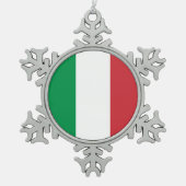 Ornement de flocon de neige avec drapeau italien (Devant)