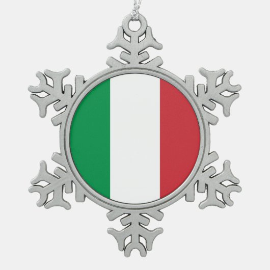 Ornement de flocon de neige avec drapeau italien (Devant)