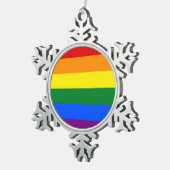 Ornement de flocon de neige avec drapeau LGBT (Vue impression)