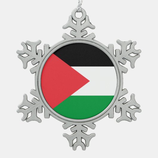 Ornement de flocon de neige avec drapeau palestini (Devant)