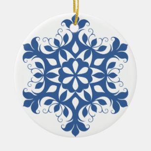 Ornement de flocon de neige bleu