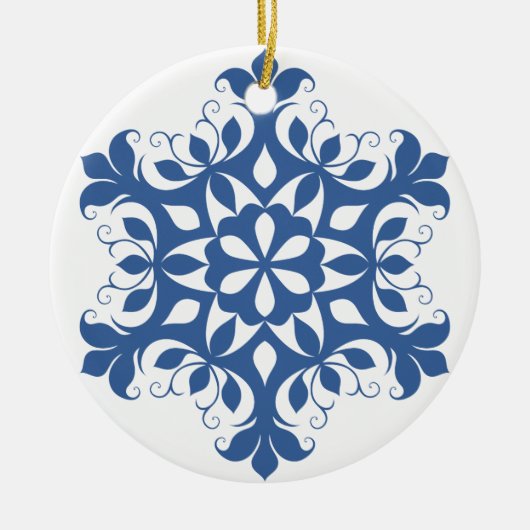 Ornement de flocon de neige bleu (Devant)