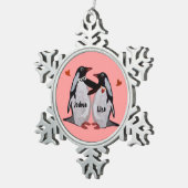 Ornement de flocon de neige d'amour de pingouin (Vue impression)