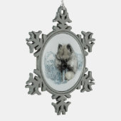 Ornement de flocon de neige de chiot de Keeshond (Gauche)