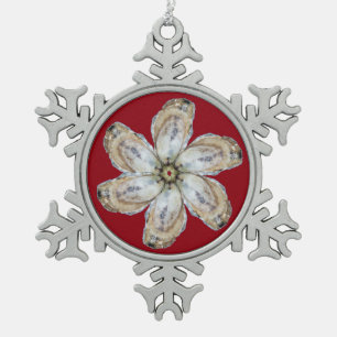 Ornement de flocon de neige de fleur d'huître -