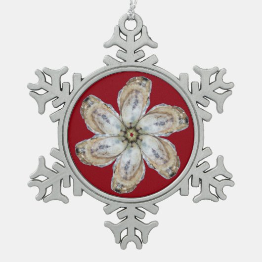 Ornement de flocon de neige de fleur d'huître - (Devant)