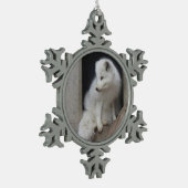 Ornement de flocon de neige de Fox arctique (Gauche)