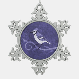 Ornement de flocon de neige de geai bleu