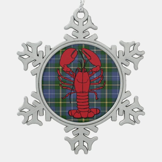 Ornement de flocon de neige de homard de tartan de (Devant)