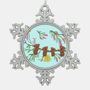 Ornement de flocon de neige de koala de bébé