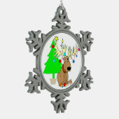Ornement de flocon de neige de Noël/rennes (Gauche)