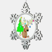 Ornement de flocon de neige de Noël/rennes (Vue impression)