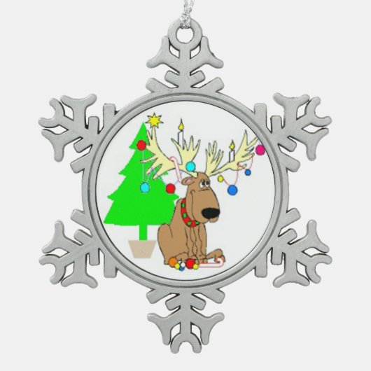 Ornement de flocon de neige de Noël/rennes (Devant)