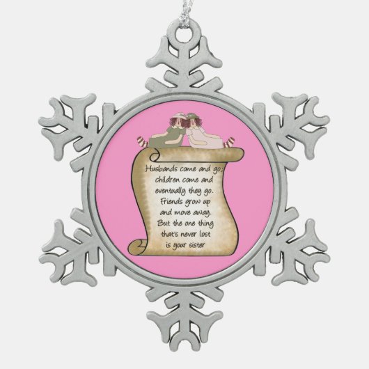 Ornement de flocon de neige de vacances de poème (Devant)