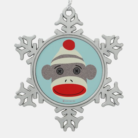 Ornement de flocon de neige de visage de singe de (Devant)