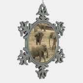 Ornement de flocon de neige d'éléphants (Gauche)