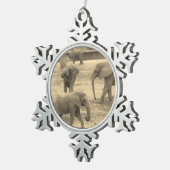 Ornement de flocon de neige d'éléphants (Vue impression)