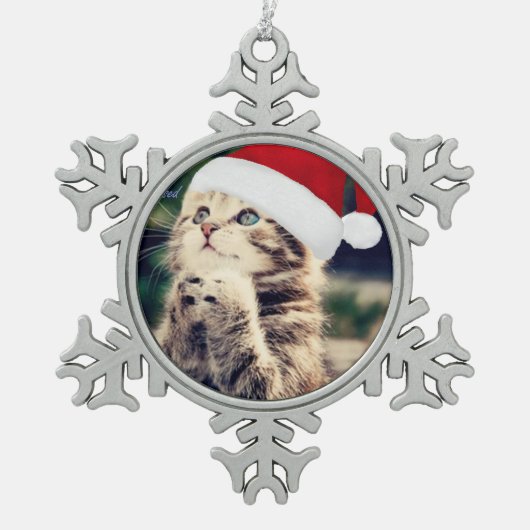 Ornement de flocon de neige d'étain (Devant)