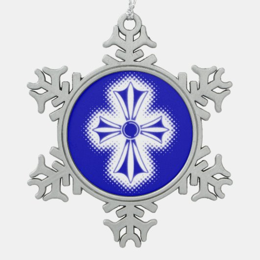 Ornement de flocon de neige d'étain/croix celtique (Devant)