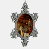 Ornement de flocon de neige d'étain d'alpaga (Gauche)