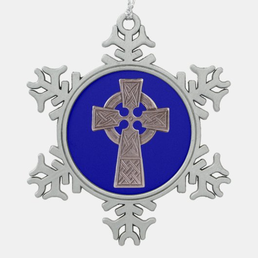 Ornement de flocon de neige d'étain de croix (Devant)