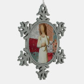 Ornement de flocon de neige d'étain de mère et de (Gauche)