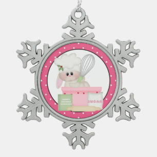 Ornement de flocon de neige d'étain de Noël de