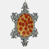 Ornement de flocon de neige d'étain de pizza (Gauche)