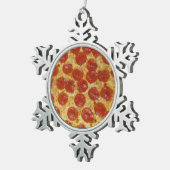 Ornement de flocon de neige d'étain de pizza (Vue impression)