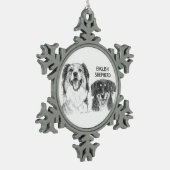 Ornement de flocon de neige du berger anglais (Gauche)