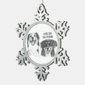 Ornement de flocon de neige du berger anglais (Vue impression)