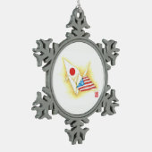 Ornement de flocon de neige en eau - Amitié Japon- (Gauche)