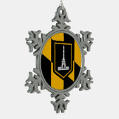 Ornement de flocon de neige en eau avec drapeau Ba (Gauche)