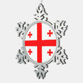 Ornement de flocon de neige en eau avec drapeau de (Vue impression)