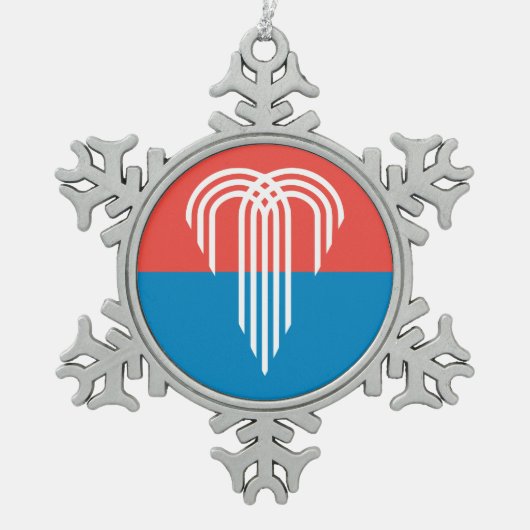 Ornement de flocon de neige en eau avec drapeau de (Devant)