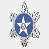 Ornement de flocon de neige en eau avec drapeau de (Vue impression)