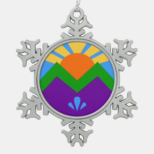 Ornement de flocon de neige en eau avec ressorts M (Devant)