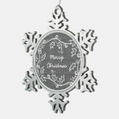 Ornement de flocon de neige gris rustique (Vue impression)