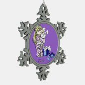 Ornement de flocon de neige lapin de Noël (Gauche)