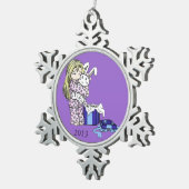 Ornement de flocon de neige lapin de Noël (Vue impression)