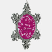 Ornement de flocon de neige rose (Gauche)