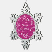 Ornement de flocon de neige rose (Vue impression)
