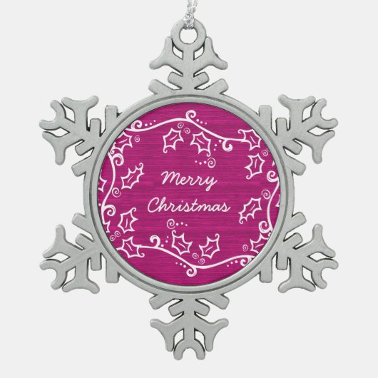 Ornement de flocon de neige rose (Devant)
