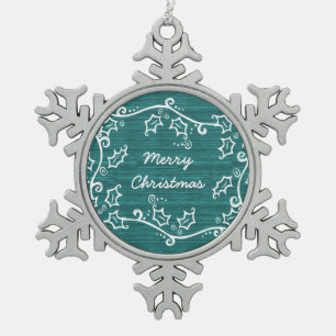 Ornement de flocon de neige turquoise
